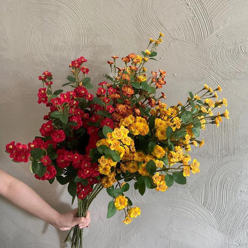 European and American Style Simulation Flower Small Rose Fake Flower Props Holding Flowers Rose Florist Home Furnishing Decoration