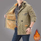 Autumn and Winter Thickened Jacket Men's Outdoor Leisure Multi-pocket Mid-length Jacket Large Size Waterproof Men's Jacket