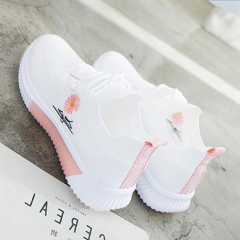 Chrysanthemum Flying Woven Breathable Shoes Summer Mesh Student Korean Shoes Lace Up Casual Sports Clearance Shoes
