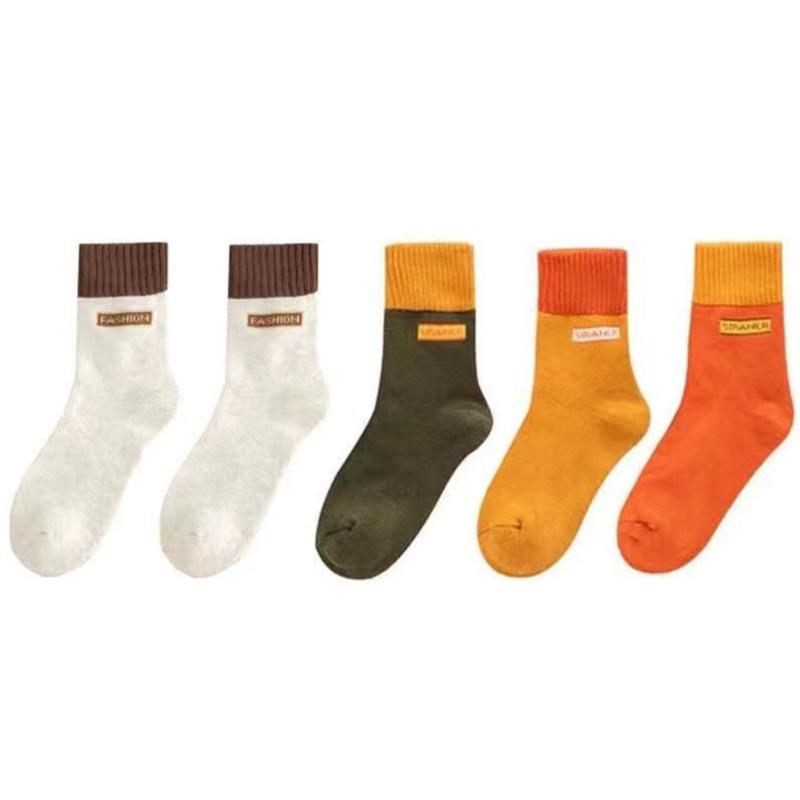 Winter Thickening and Fleece Socks Women's Korean Version In The Tube Socks Japanese Autumn and Winter Floor Warm Terry Towel Stockings