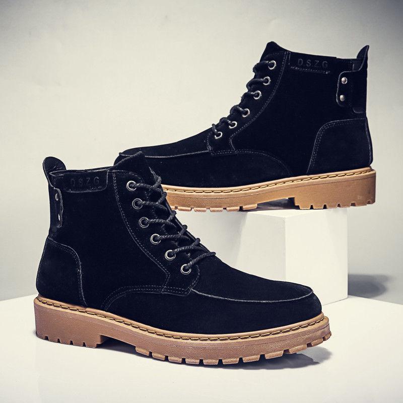 Martin Boots Men 2019 British Style Men High Top Shoes Fashion Motorcycle Short Boots Men's Shoes