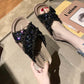 Sandals and Slippers Women's Summer Wear Korean Version of Flat-bottom Non-slip Cross Sequins Sponge Cake Thick-bottom Beach