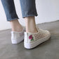 Sneakers Women Fashion Breathable Summer Platform Casual Shoes Lace Leisure Flat White Canvas Women's Vulcanize Shoes
