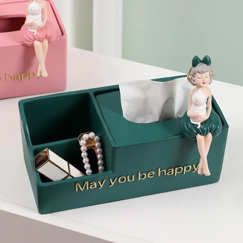 Pumping Tissue Box Meal Desktop Coffee Table Key Remote Storage Box Home Living Room Bedroom High-value Ornaments