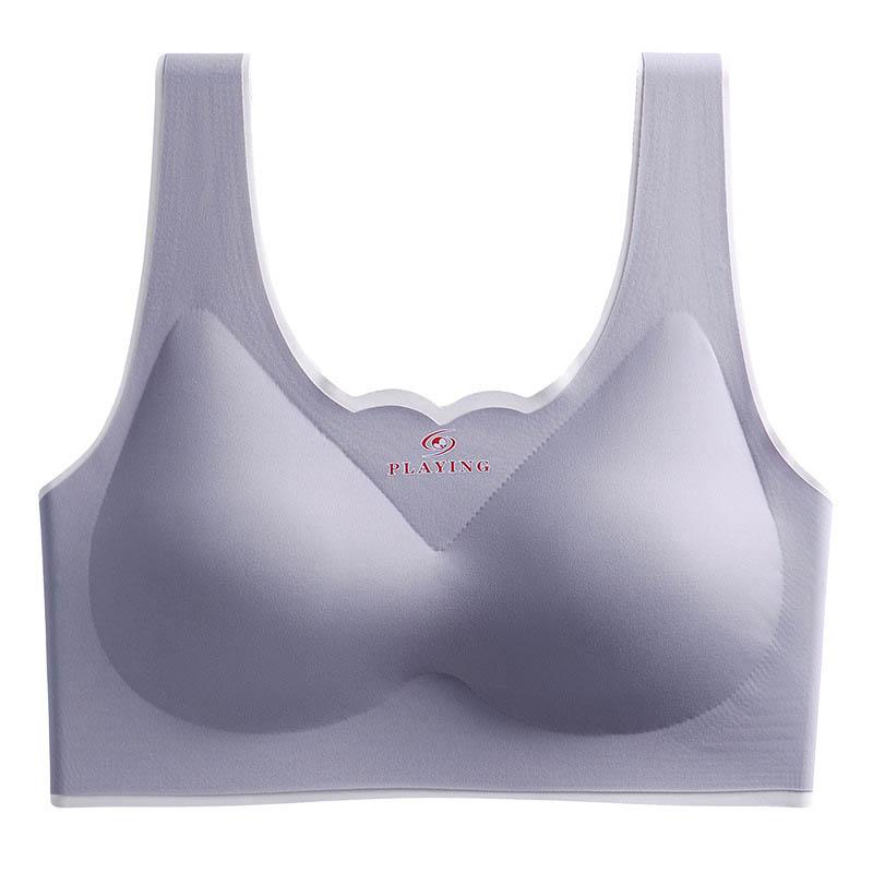 Summer Women's Ice Silk Seamless Beauty Back Wrap Chest Soft and Comfortable Vest Bottoming No Steel Ring Sports Gather Adjustment Bra