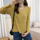 Autumn Winter V-neck Women Pullover Sweater Knitting Sweaters Casual Loose Korean Jumpers Winter Inside Bottoming Tops Long Sleeve Solid Basic Top
