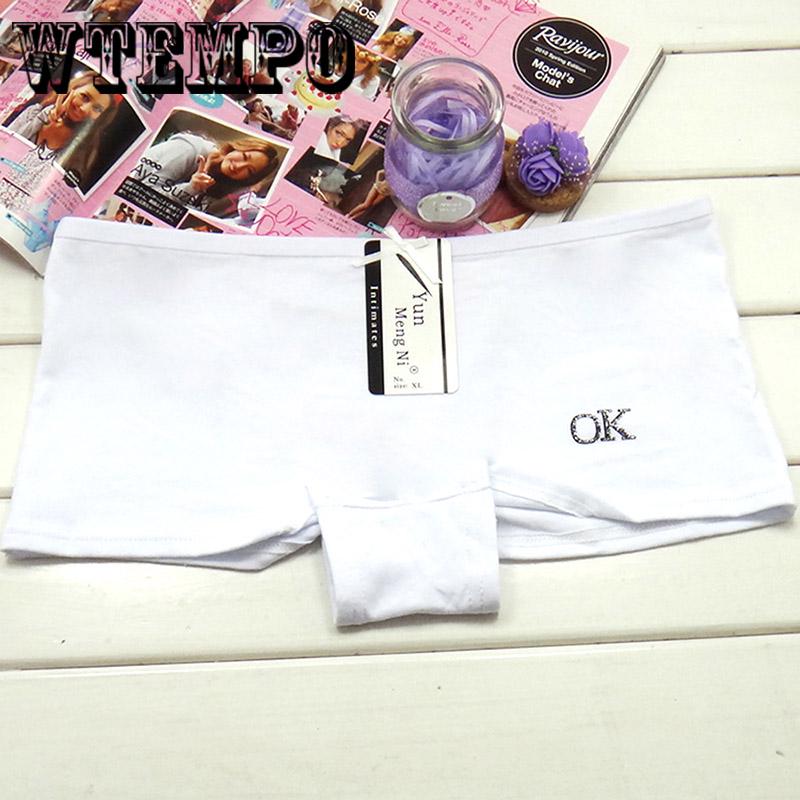 WTEMPO 6 Pieces/batch of Four-corner Ladies Underwear Sexy Cotton Boxer Briefs