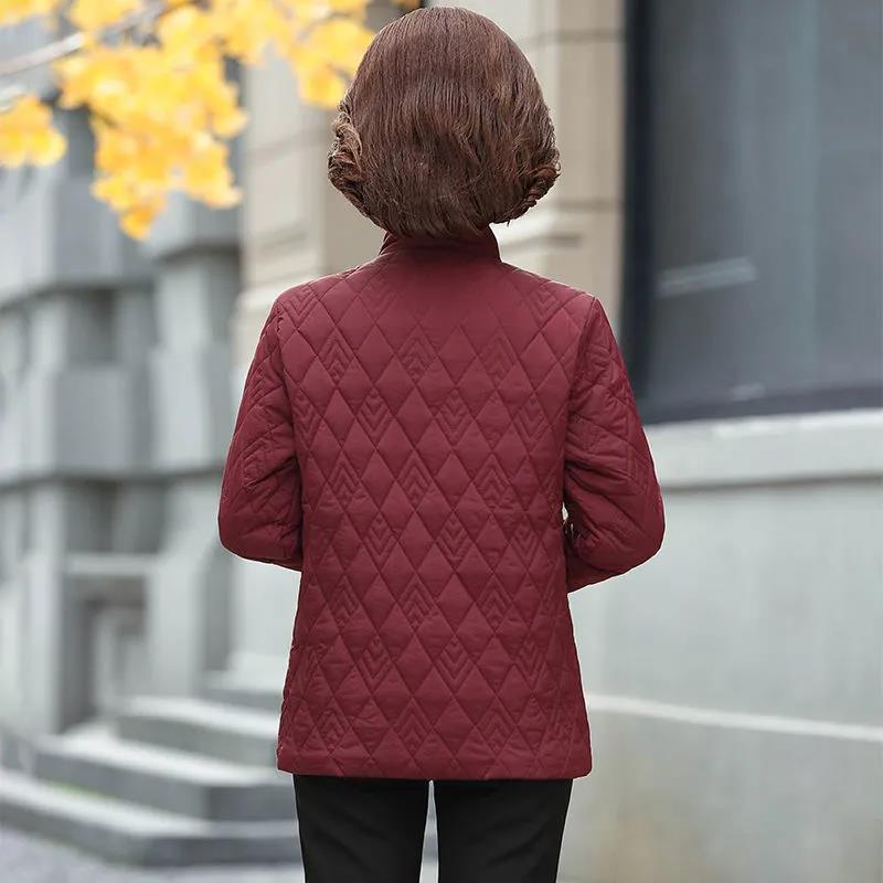 Middle-aged and Elderly Women's Winter Cotton-padded Clothes, Mother's Fit, Short and Light Grandma's Cotton-padded Clothes