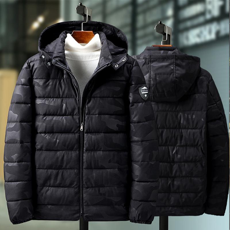 Plus Size Parkas Thicken Winter Warm Jacket and Coats Men Camouflage Hooded Down Jackets Oversized Casual Loose Outwear Men's Large Clothes