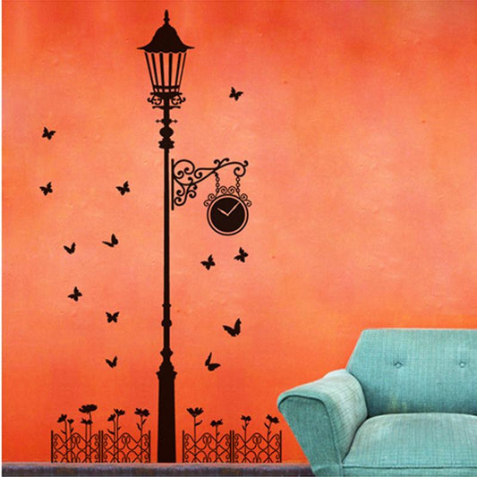cartoon romantic room decoration removable TV background wall romantic street light stickers