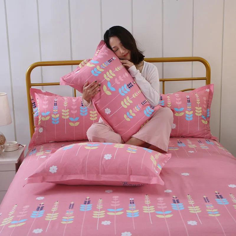Pure Cotton Pillowcase Two Sets of Modern Minimalist Bedding Printing Pillow Dust Cover Single Double Pillowcase