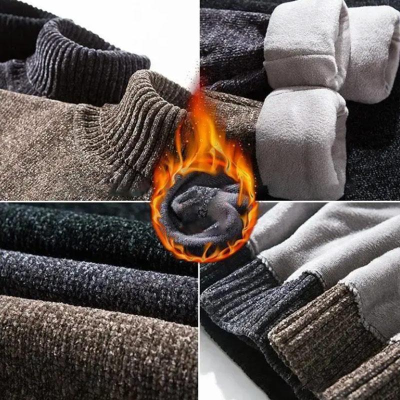 Winter Men's Fleece Sweater Bottoming Shirt Thickened Knitted Sweater Turtleneck Warm Sweater