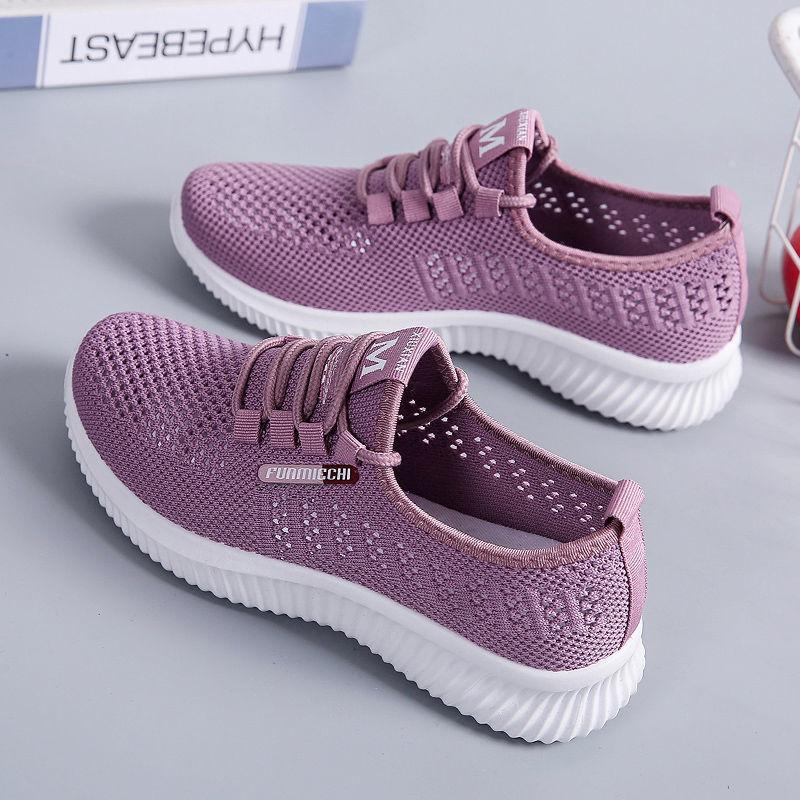 Spring Summer Women Casual Shoes Fashion Breathable Walking Mesh Lace Up Flat Shoes Good Casual Wear
