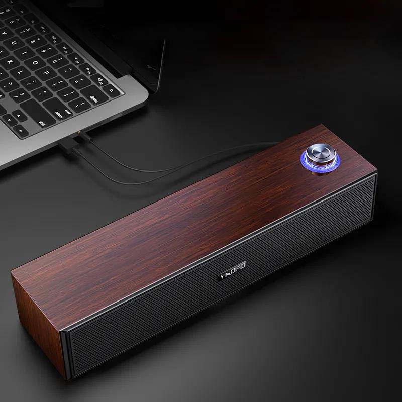 Multimedia Audio Computer Notebook Bluetooth Desktop Long Wooden Small Speaker Mini Subwoofer