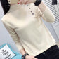 Autumn and Winter Half Turtleneck Neck Long-sleeved Sweater Loose All-match Solid Color Bottoming Shirt