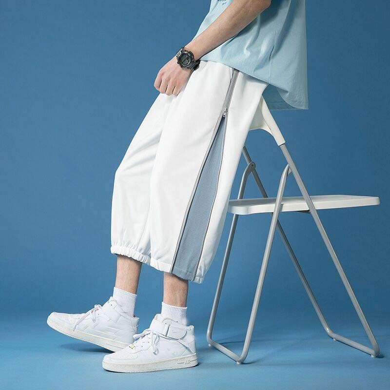 Summer Shorts Male Students Wear Cropped Trousers Trend Loose Sports Pants Stretch Thin Casual Pants