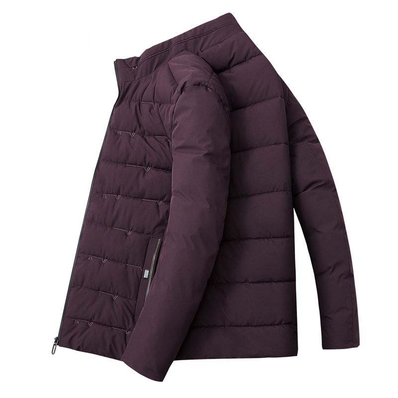 Winter New Style Men's Mid-length Thick Warm Cotton Padded Jacket Young and Middle-aged Stand-up Collar Slim Padded Jacket