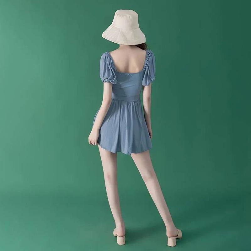 Swimsuit Women Cover Belly Slim Cute One-piece Skirt Swimsuit A-line Skirt Ladies Sweet One-piece Skirt Swimsuit