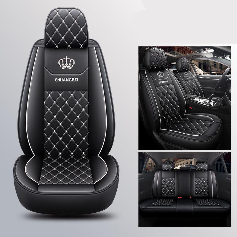 Crown Leather Car Seat Cushion Universal Seat Cushion Winter Warm and Comfortable Mat for Car Truck SUV RV