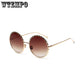 WTEMPO Gear Round Retro Metal Sunglasses Women Exquisite Pop Glasses