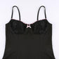 Retro Lace Patchwork Strap Bow Black Dress Mini Fashion Aesthetic Bow Club Party Sexy Dresses for Women Outfits