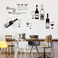 Glass wine bottle Decorative personality kitchen bar DIY creative pvc wall sticker no opp packaging