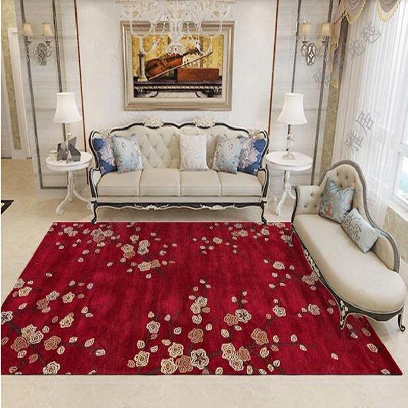 European Flowers Printed Rugs and Carpets Living Room Kids Room Floor Mat Bedroom Area Rugs