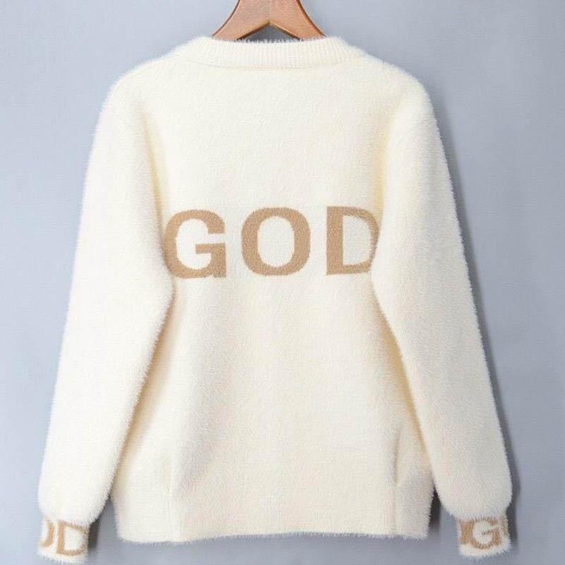 Imitated Mink Velvet Jacket Women Spring and Autumn Wear All-match Thin Baseball Uniform Knitted Cardigan