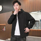 Spring and Autumn Men's Jacket Hooded Coat Colorblock Printing Top Trend Simple Bomber Jacket Zipper Sportwear