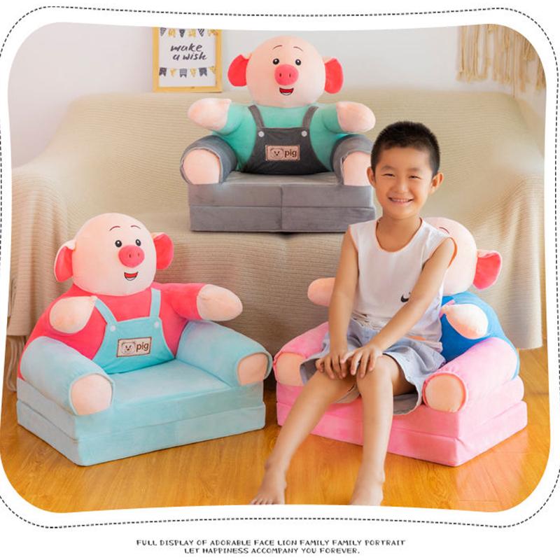Children Two Layer Folding Chair Cartoon Animal Baby Armchair Sofa Soft Tatami Safe and Anti-drop Bedroom Living Room Game Room