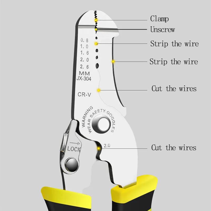 20cm Wire Stripper Industrial Grade Multifunctional Electrician's Pliers Household  Wire Cutters