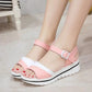 Summer Color-blocking Thick-soled Sandals Women's Mid-heel Wedge Sandals Casual All-match Student Platform Sandals Non-slip Waterproof