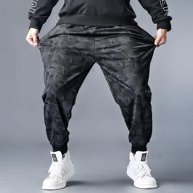 Elastic Large Size Breathable Casual Camouflage Sports Pants Men's Loose Extra Large Size Working Pants Black Camouflage Military Trousers