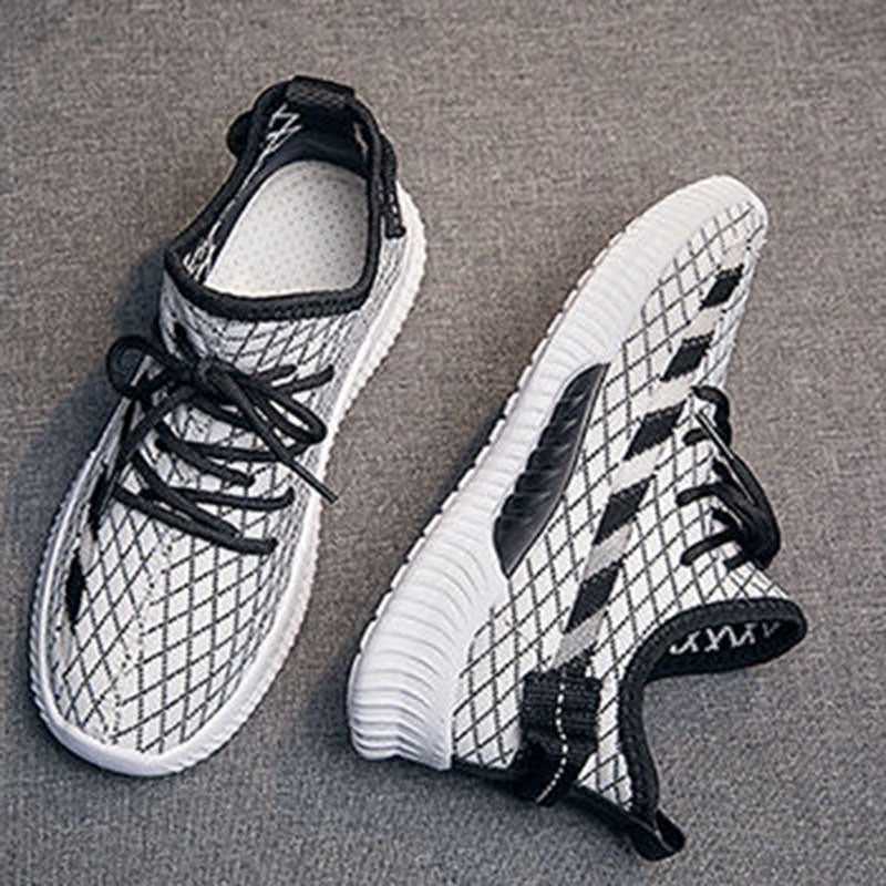 Plus Size 35-40 Summer Women Sneakers Students Knitting Breathable Running Basketball Shoes Shockproof Non-slip Pink Shoes