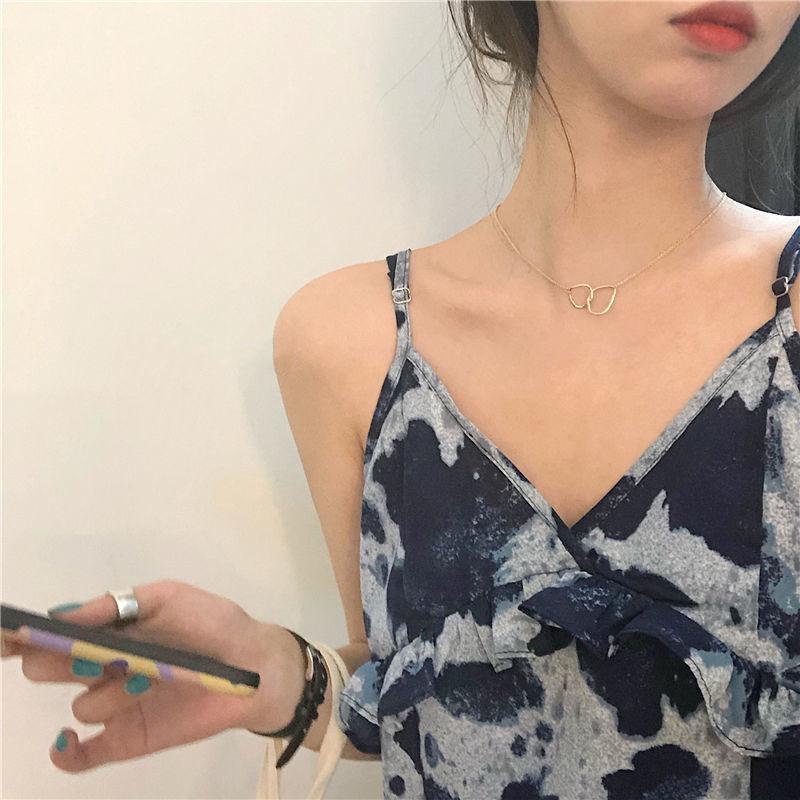 French Niche Dress Female Summer Korean V-neck Temperament Suspender Skirt Small Long Dress