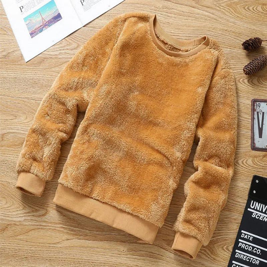 Double-sided Plus Fleece Sweatshirts Men's Korean Version of Loose Tide Autumn Trend Large Size Warm Men's Youth Sweater