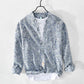 Retro Pastoral Style Printed Linen Long-sleeved Shirt Men's Loose Youth and Thin Fashion Floral Cotton and Linen Shirt