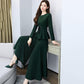 Suit Women's Spring and Autumn Dress Ladies Temperament Two-piece Set of Nine-point Wide-leg Pants + Round Neck Long-sleeved Top