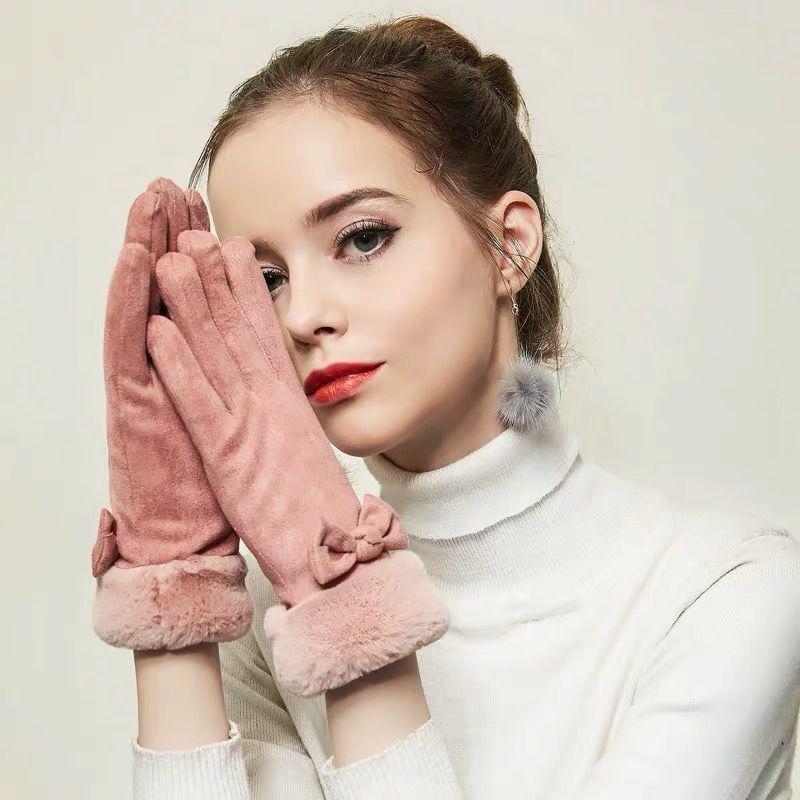 Windproof gloves Winter Warm gloves Thick gloves Woman fashion gloves Plush Cotton gloves