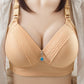 Thin Breathable Non-steel Ring Anti-sagging Gather-up Non-magnetic Underwear Women's Bra Fabric Light and Breathable
