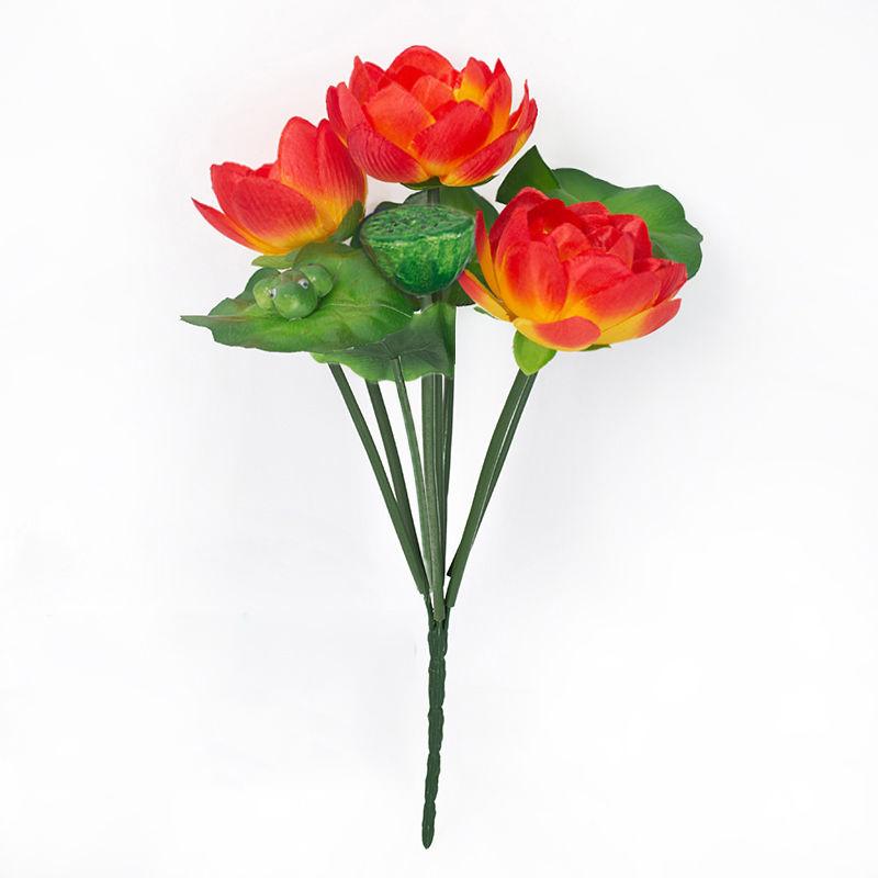 Simulation Lotus Lotus Leaf Fake Lotus Lotus Temple for Buddha Fake Silk Flower Living Room Desktop Fake Flower Plastic Flower Decoration Flower