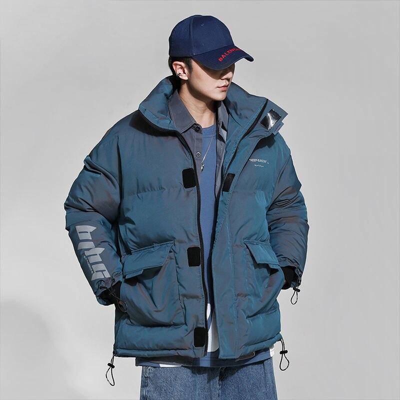 Winter Down Jacket Men's Casual White Duck Down Jacket Stand-up Collar Parka Hip-hop Coat Warm and Windproof Jacket