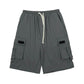 Overalls Shorts Summer Straight Tube Outer Wear Korean Version Loose Breathable Ruffian Handsome High Street Style Five-point Pants