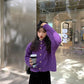 Autumn and Winter Coat Loose Fashion Short Long-sleeved Knit Top Female Student Solid Color Sweater Coat