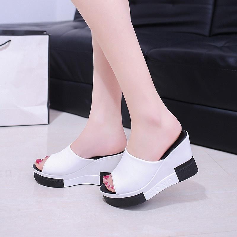 Women Summer Sandals Women's Pure Color Sandals Fashion Casual Thick Bottom Sandals