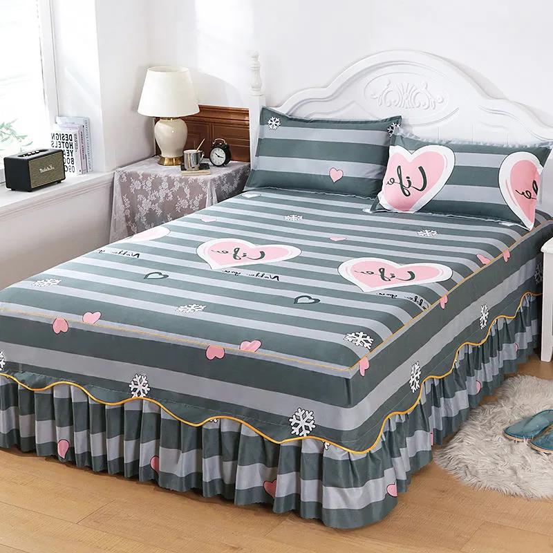 Bedroom Household Single-piece Sanding Bed Skirt Korean Version of One-piece Bed Skirt Bed Cover Simmons Protective Cover Can Not Afford The Ball