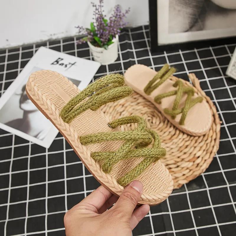 Super Good-looking Roman Sandals, Women's Hemp Rope, Two-wear Slippers, Women's Shoes, Summer Students All-match