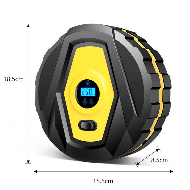 Car Air Pump 12V Universal Portable Car Tire Air Pump Multi-function Display Digital Mechanical Disc Pump Round Enhanced Digital Display Strap Light