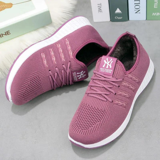 Women's Winter Plus Velvet Warm Non-slip Cotton Shoes Casual Flat Comfortable Winter Shoes