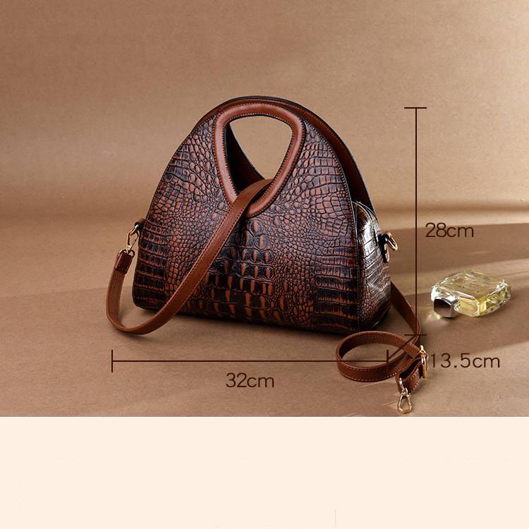 Crocodile Pattern Leather Handbag Female European American Shoulder Messenger Bag Dumplings Package